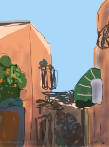 Danny Mooney 'Before the crowds, Marrakech' 4/2/2014 Digital painting