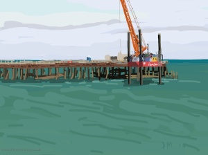 Danny Mooney 'Green sea, 3/10/2014' iPad painting #APAD