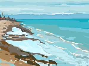 Danny Mooney 'Low tide, blue sea, 5/10/2014' iPad painting #APAD